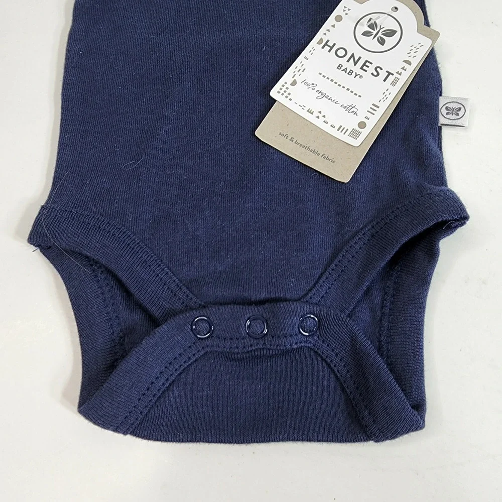 Honest Baby Organic CottonShort Sleeve Newborn Navy & 0-3 months black NWT